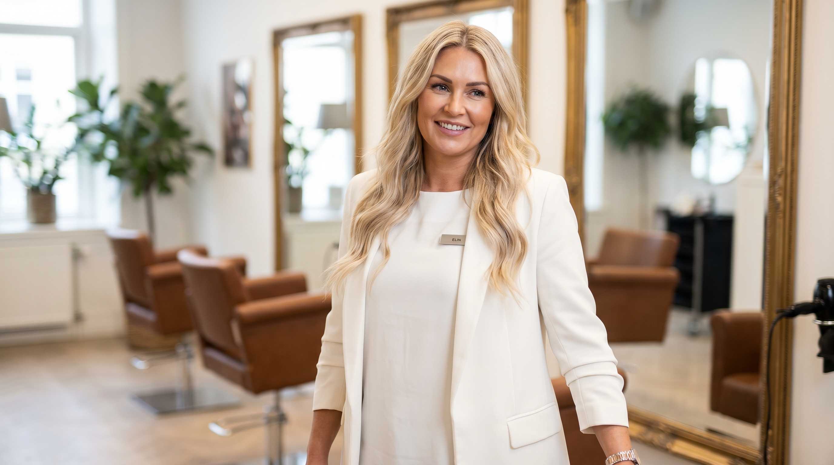 Salon owner with a client