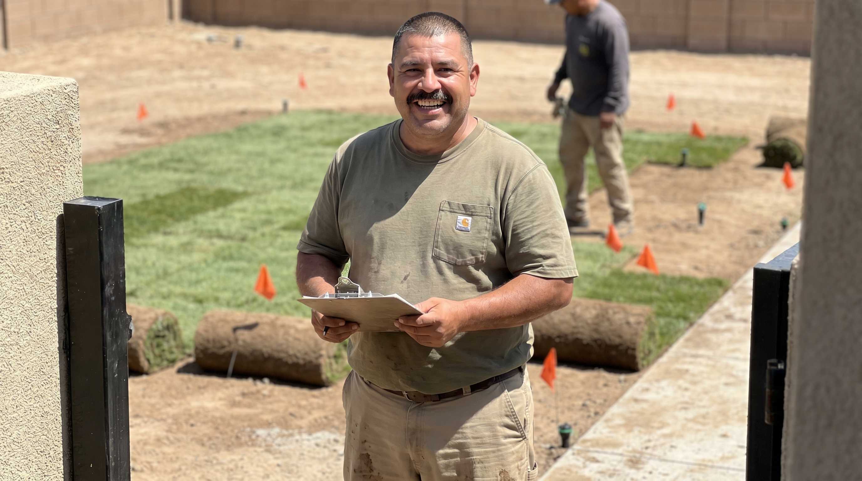 Landscaper on a job site