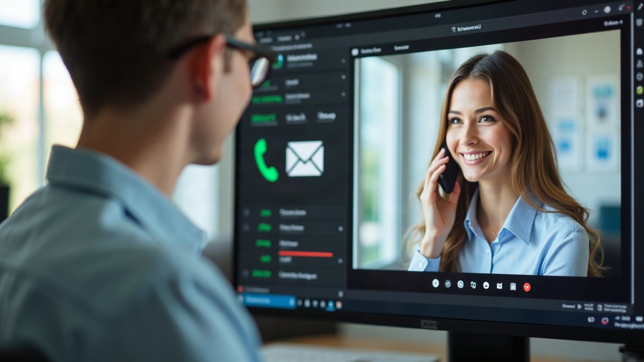 A split-screen comparison showing a missed call notification with voicemail on one side, and a friendly customer service representative on a call with a booking confirmation screen on the other side