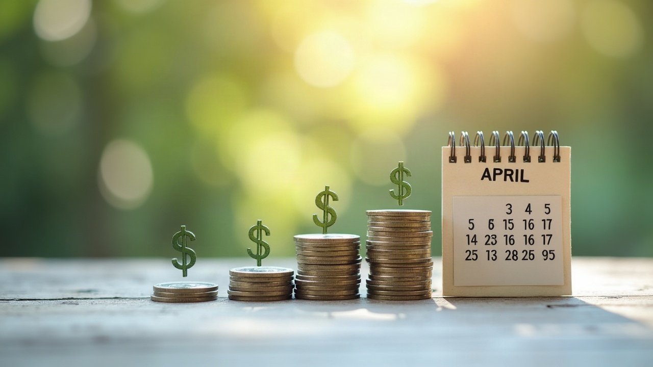 Calendar showing April with dollar signs stacked on early dates, declining to smaller amounts toward end of month, illustrating decreasing lead value over time