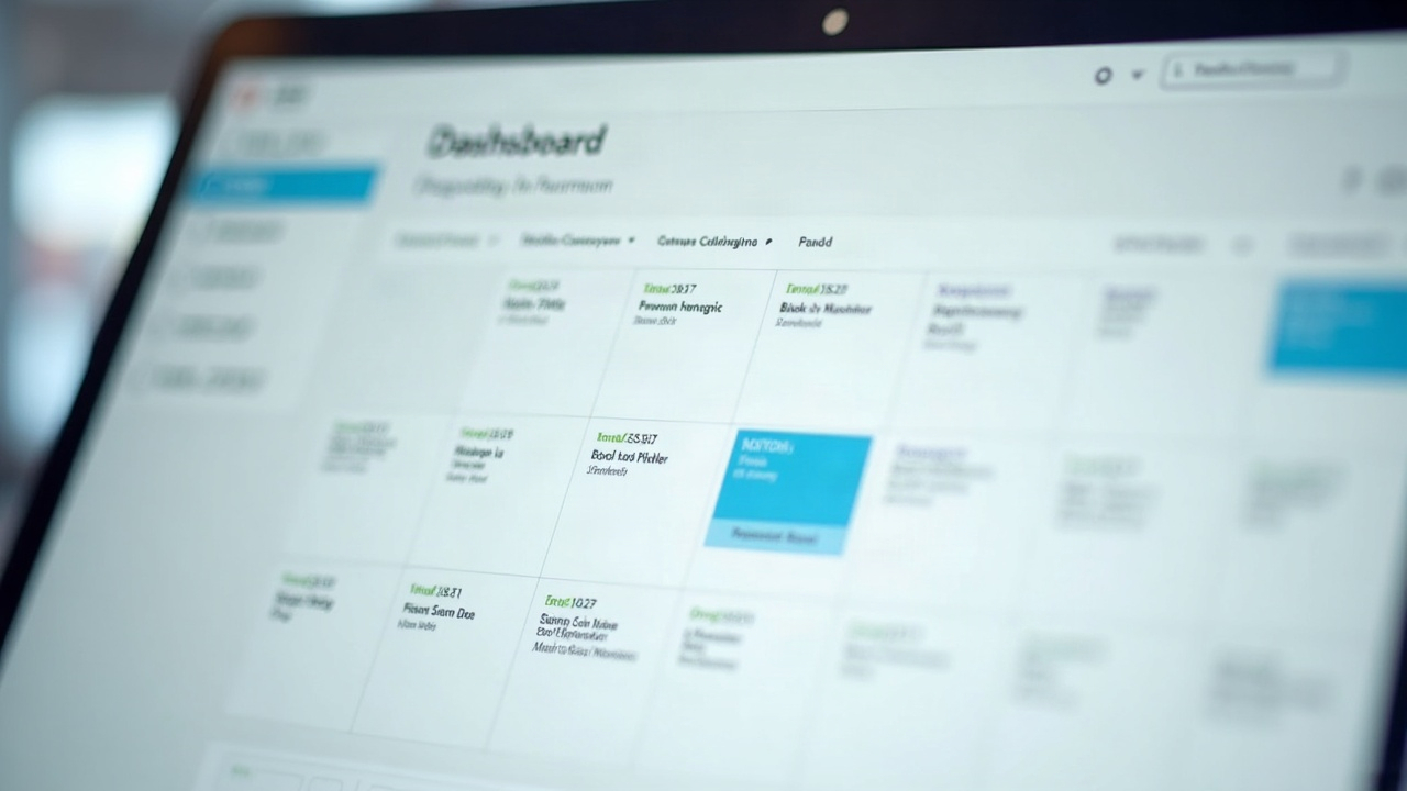 Dashboard or schedule view showing confirmed pool opening appointments filling up a weekly calendar, with 