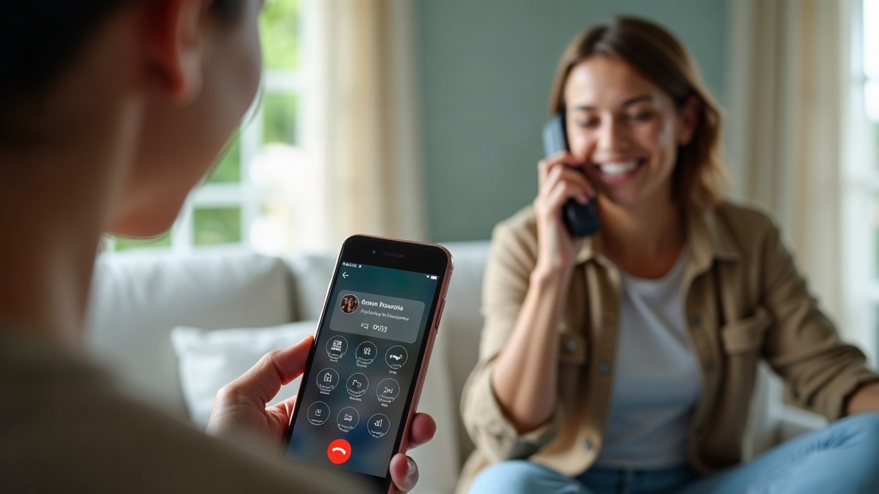 Split-screen comparison showing a phone with missed calls and notifications on one side, and a happy homeowner on a phone call on the other side