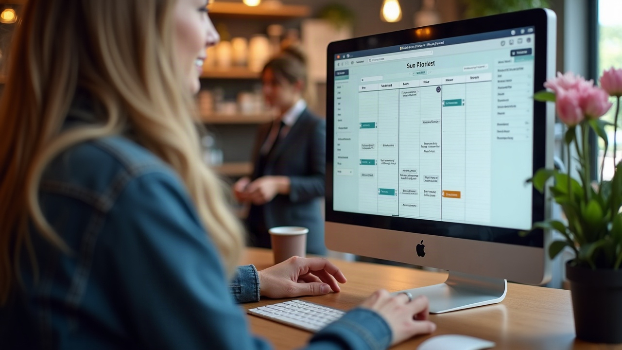 Split-screen showing retail counter interaction on left and service calendar booking screen on right, representing the connection that should exist