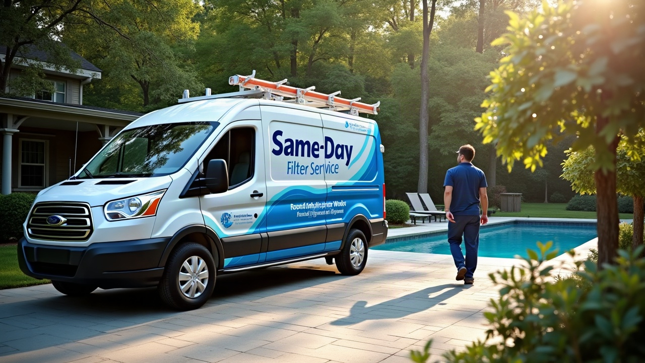 Pool service van with 