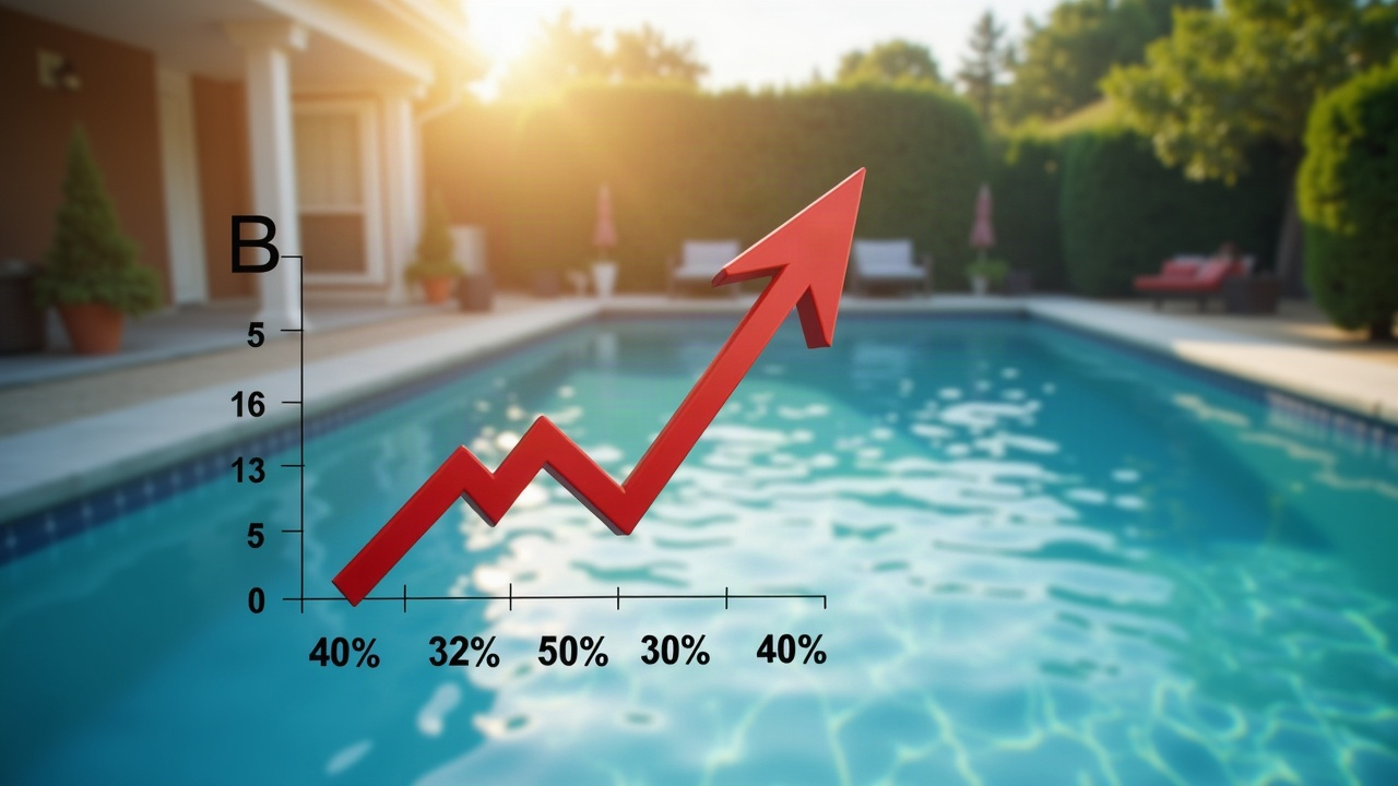 Before/after revenue chart showing pool heater installation sales increasing dramatically after implementing immediate call answering