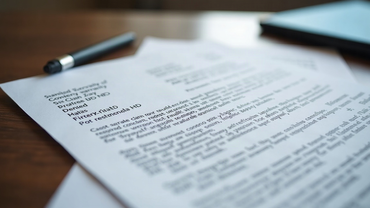 Side-by-side comparison of a denied warranty claim letter and an approved warranty claim showing proper documentation