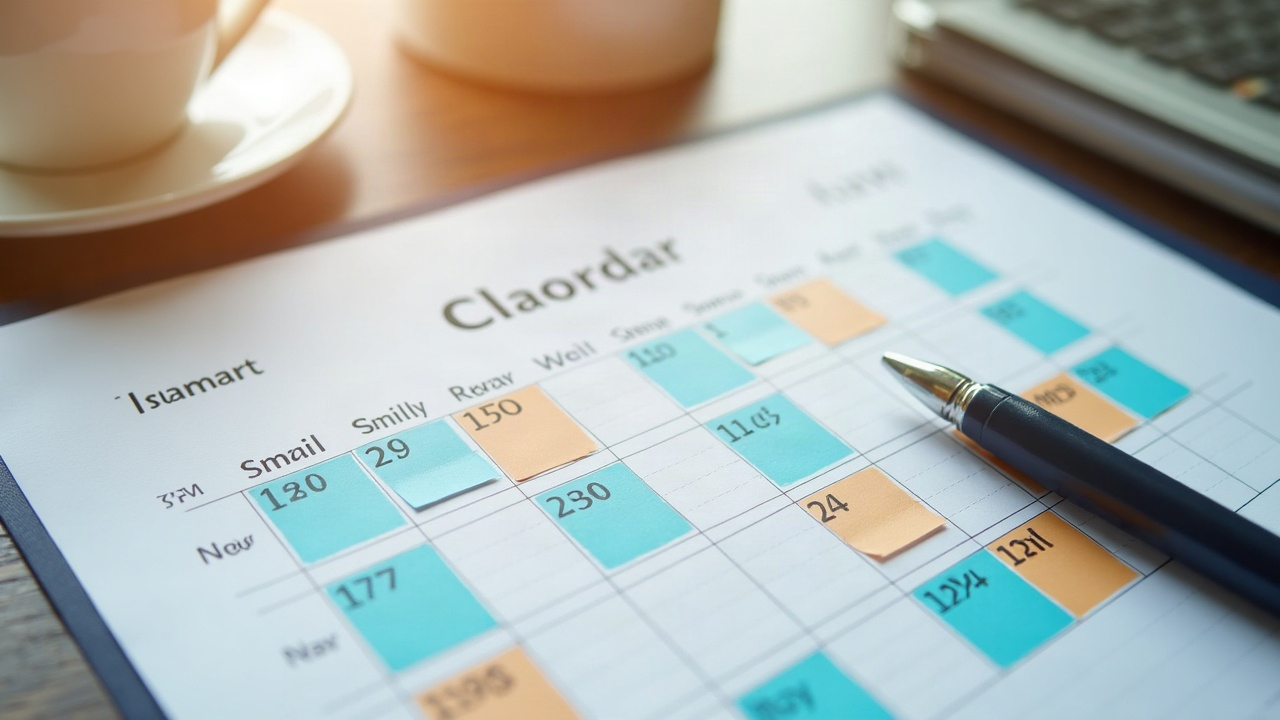 Calendar showing fully-booked spring opening schedule with color-coded appointment blocks from early April through mid-May