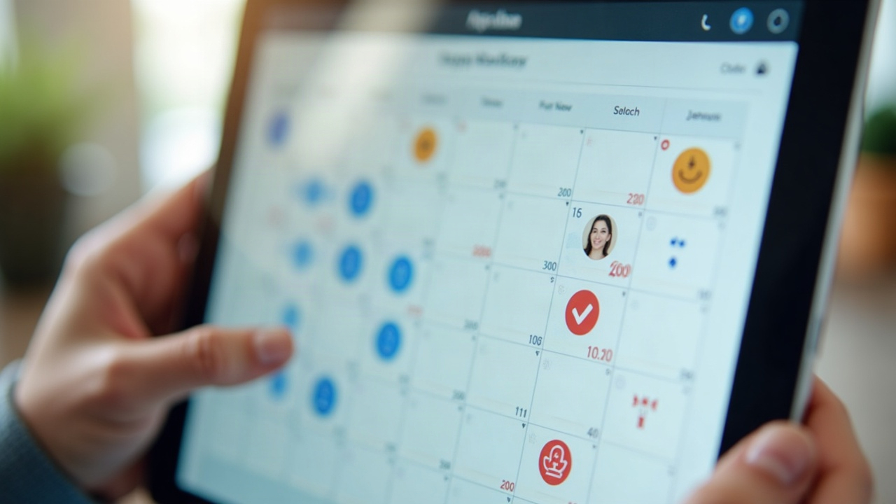 Calendar view showing evening appointment slots being filled in real-time, with phone icons and checkmarks indicating confirmed bookings