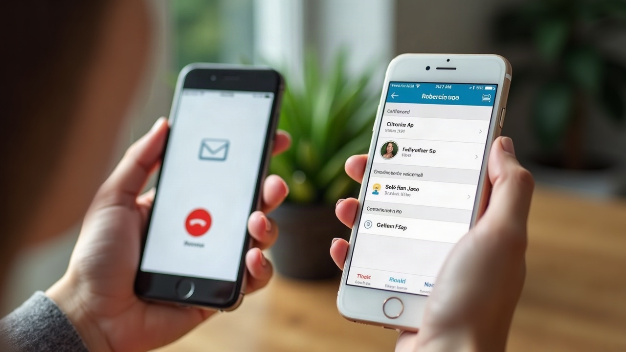 Before-and-after split screen showing a missed call notification and voicemail icon versus a booked appointment confirmation screen with customer details and scheduled spa service