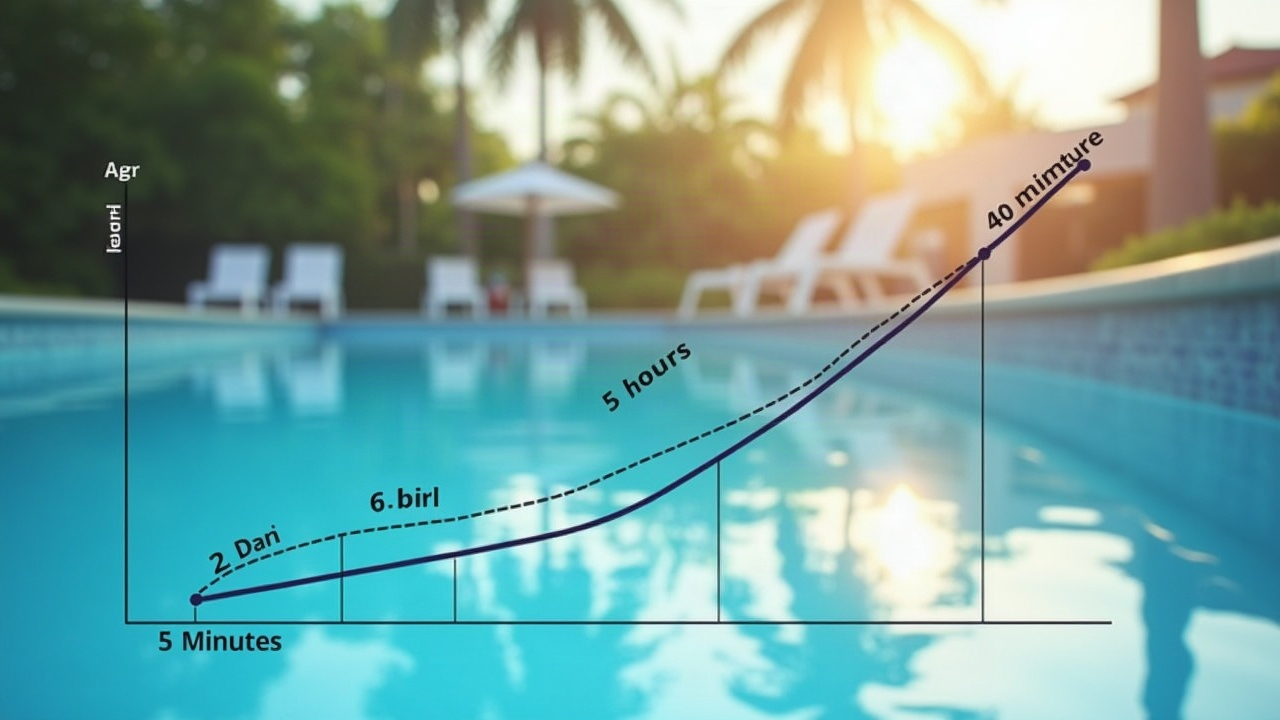 Graph showing revenue comparison between pool companies that respond within 5 minutes versus those that respond in 6+ hours, with a steep drop-off curve