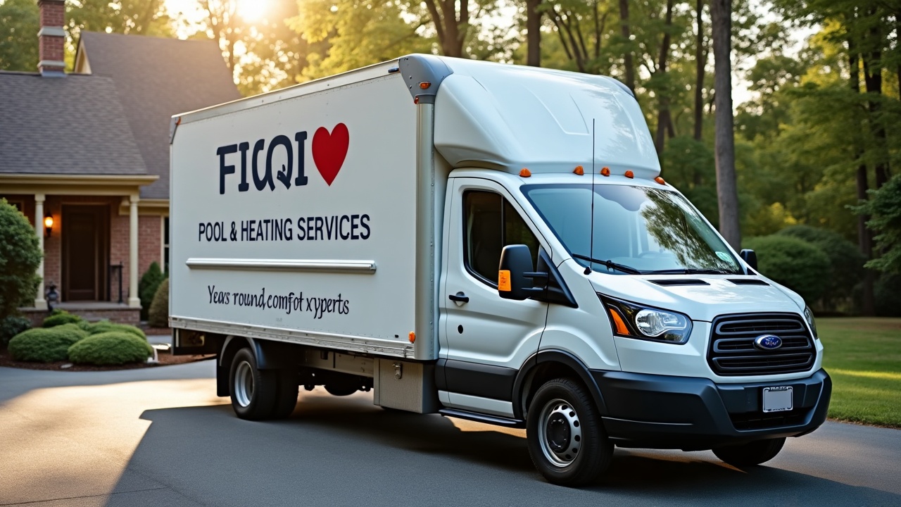 Service van with updated door lettering reading 