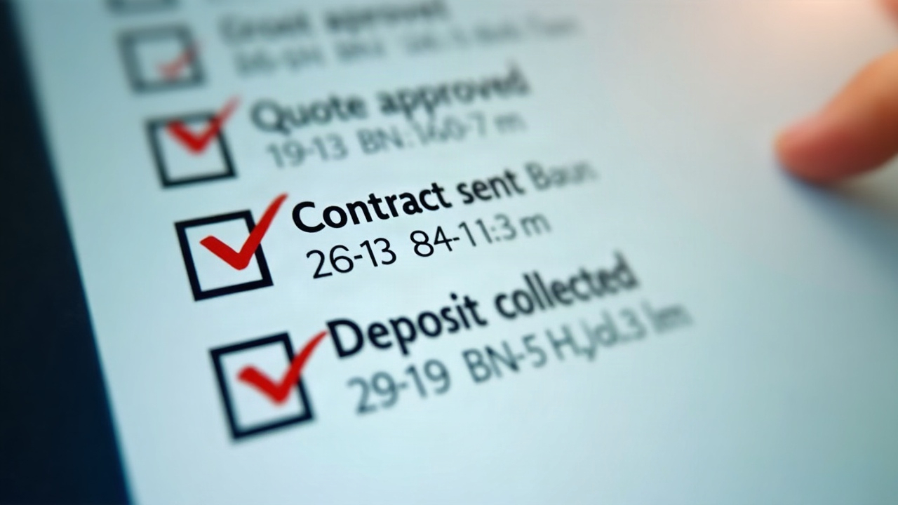 A dashboard or checklist showing: