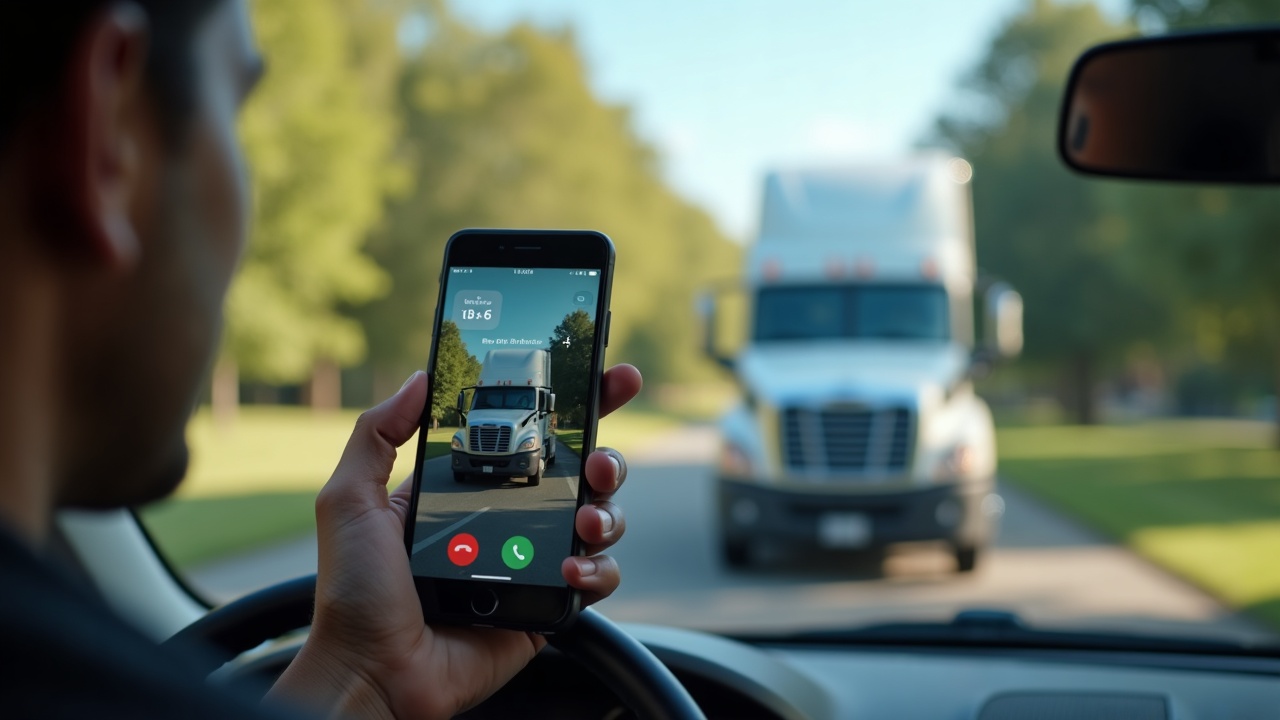 A split-screen comparison showing a missed call notification on one side and a competitor's truck pulling into the same client's driveway on the other side