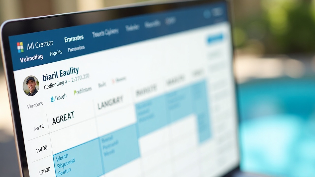Calendar view showing pool estimate appointments being scheduled across evenings and weekends with customer details