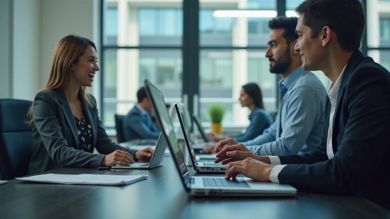 Split screen showing overwhelmed solo office person versus organized team handling multiple calls simultaneously