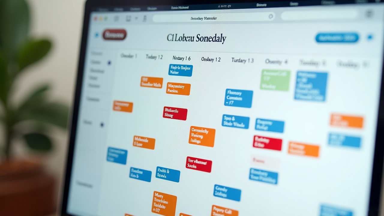 Calendar view showing fully booked schedule with color-coded storm prep appointments, emergency calls, and follow-up jobs