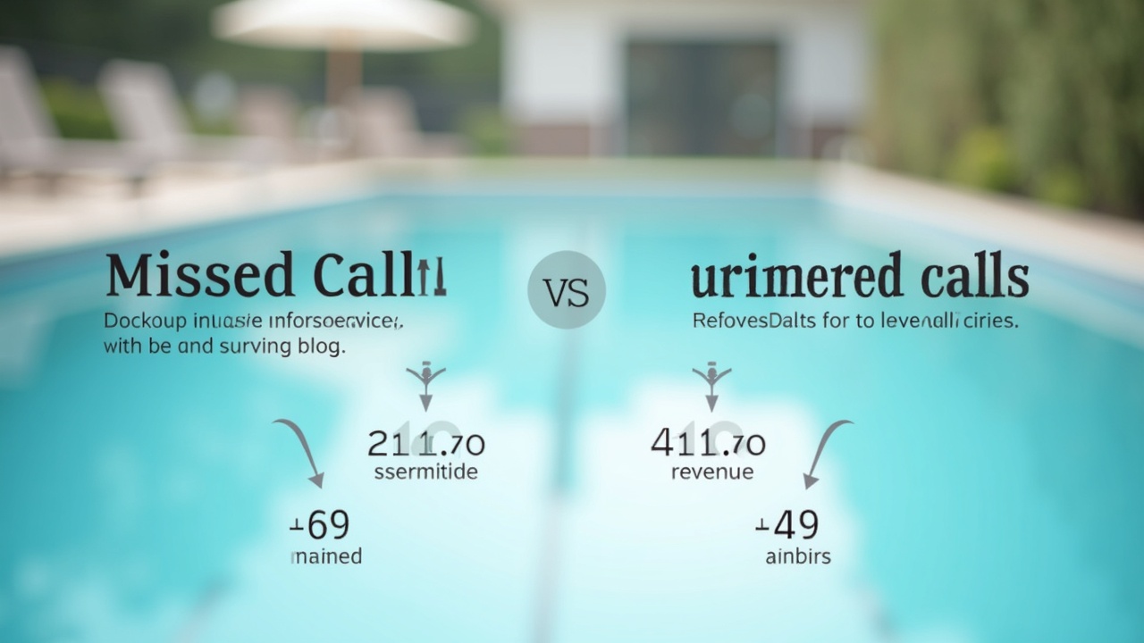 Before/after comparison chart showing missed calls vs. answered calls, with corresponding revenue impact for a pool service business