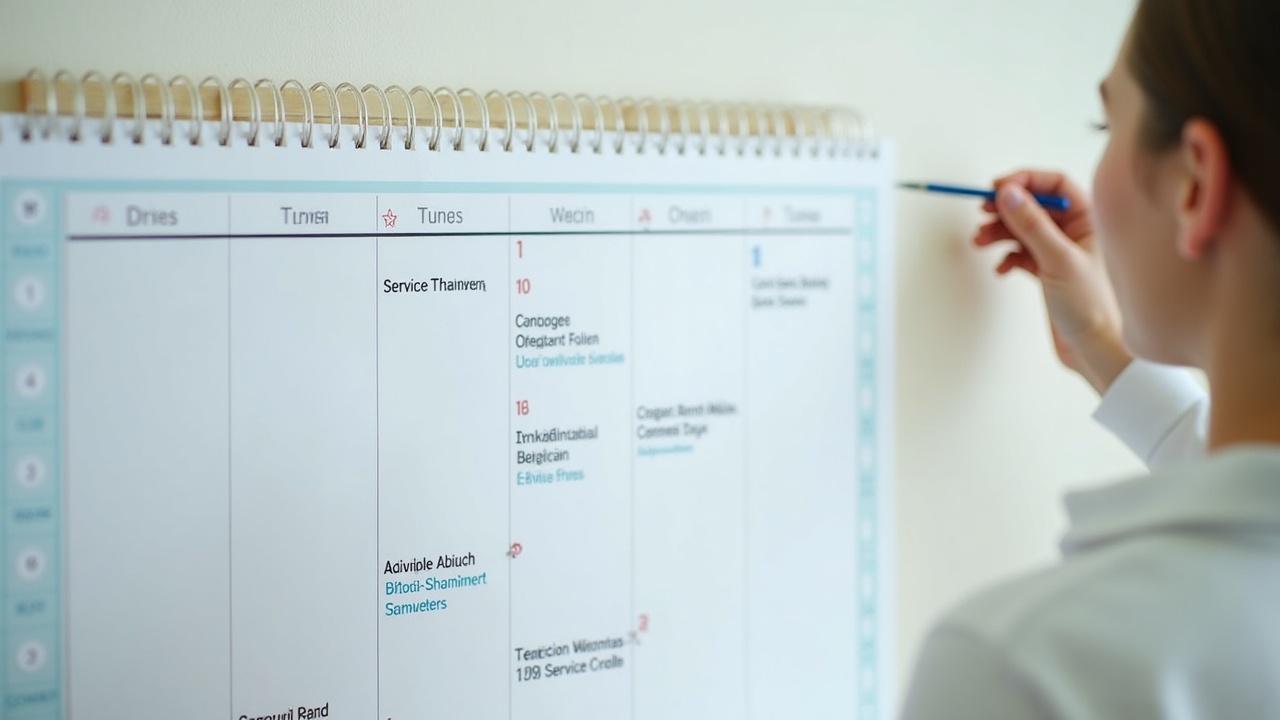 Calendar view showing multiple vacation rental turnovers marked in a single week with highlighted 